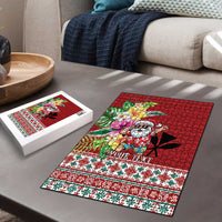 Santa Surf Mele Kalikimaka Personalized Puzzle Aloha Tropical Christmas Vibes - Polynesian Pride