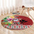 Santa Surf Mele Kalikimaka Personalized Round Carpet Aloha Tropical Christmas Vibes - Polynesian Pride