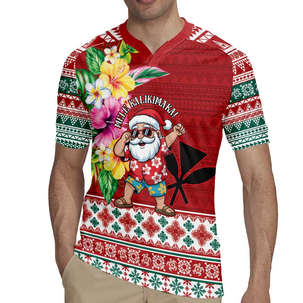 Santa Surf Mele Kalikimaka Personalized Rugby Jersey Aloha Tropical Christmas Vibes - Polynesian Pride