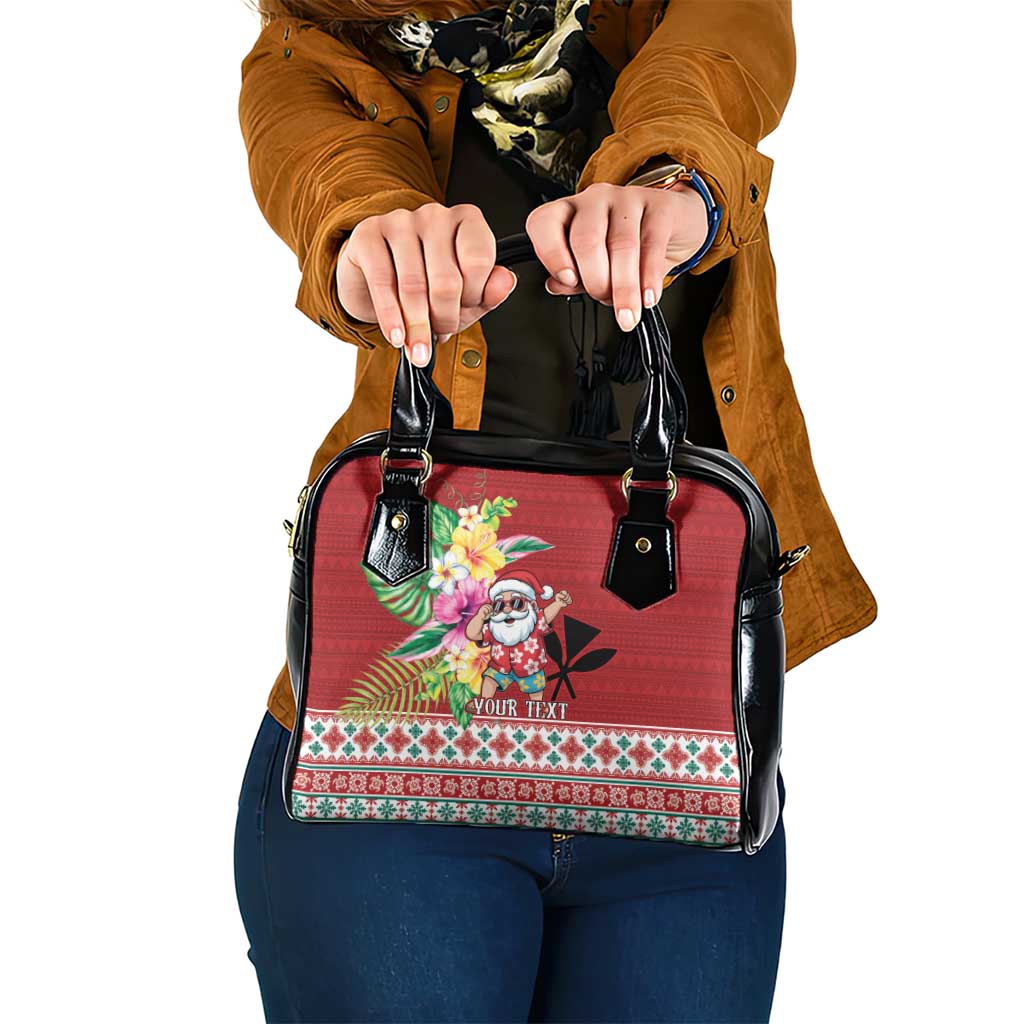 Santa Surf Mele Kalikimaka Personalized Shoulder Handbag Aloha Tropical Christmas Vibes - Polynesian Pride