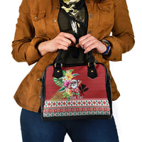 Santa Surf Mele Kalikimaka Personalized Shoulder Handbag Aloha Tropical Christmas Vibes - Polynesian Pride