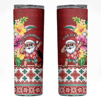 Santa Surf Mele Kalikimaka Personalized Skinny Tumbler Aloha Tropical Christmas Vibes - Polynesian Pride