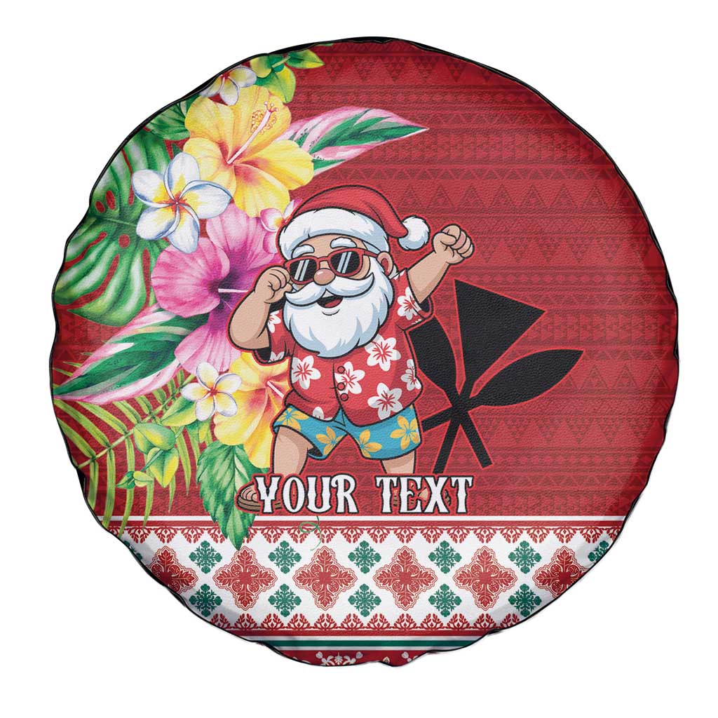 Santa Surf Mele Kalikimaka Personalized Spare Tire Cover Aloha Tropical Christmas Vibes - Polynesian Pride