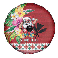 Santa Surf Mele Kalikimaka Personalized Spare Tire Cover Aloha Tropical Christmas Vibes - Polynesian Pride
