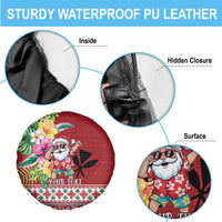 Santa Surf Mele Kalikimaka Personalized Spare Tire Cover Aloha Tropical Christmas Vibes - Polynesian Pride