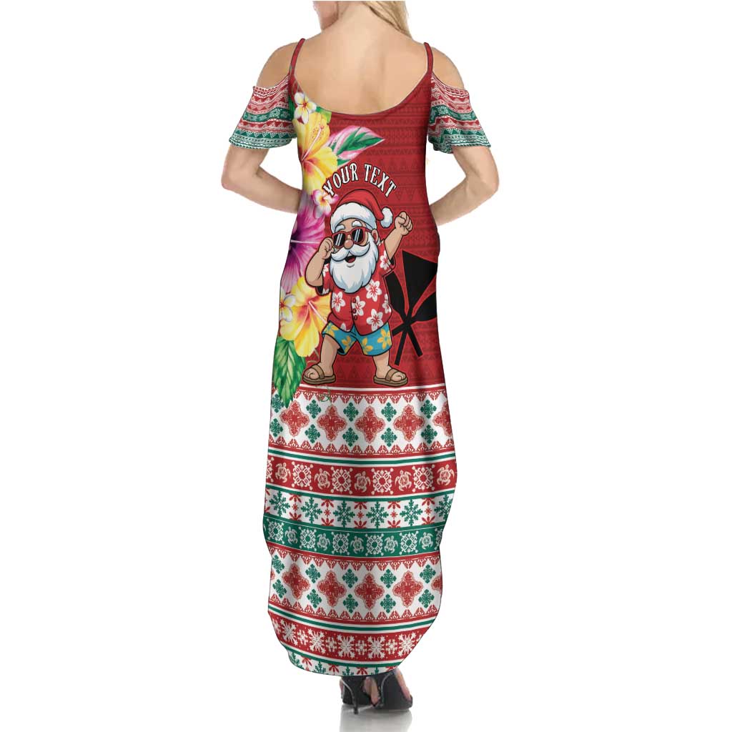 Santa Surf Mele Kalikimaka Personalized Summer Maxi Dress Aloha Tropical Christmas Vibes - Polynesian Pride