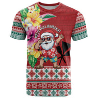 Santa Surf Mele Kalikimaka Personalized T Shirt Aloha Tropical Christmas Vibes - Polynesian Pride