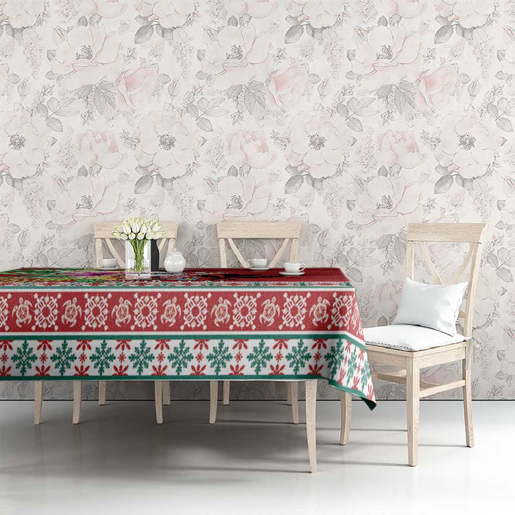 Santa Surf Mele Kalikimaka Personalized Tablecloth Aloha Tropical Christmas Vibes - Polynesian Pride