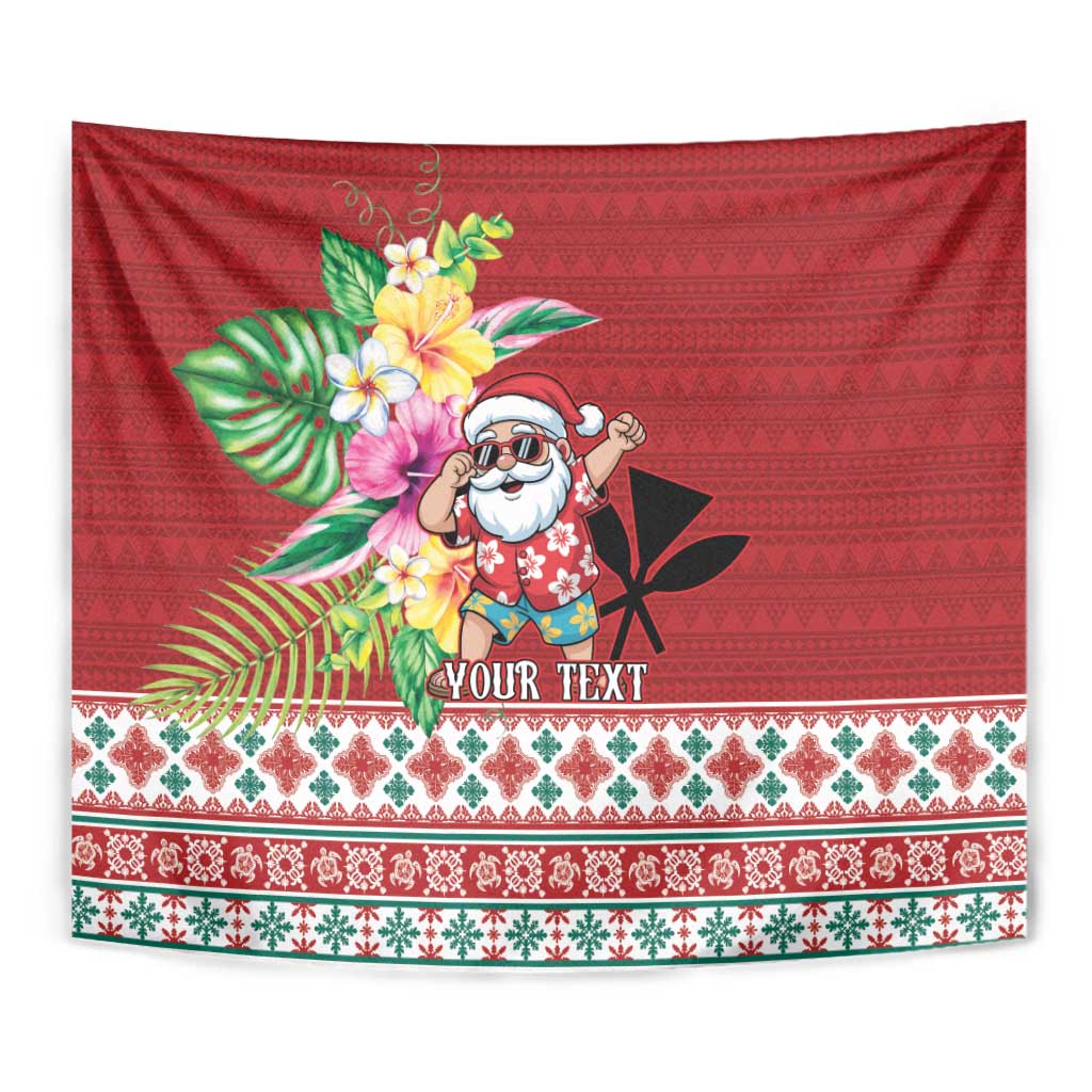 Santa Surf Mele Kalikimaka Personalized Tapestry Aloha Tropical Christmas Vibes - Polynesian Pride