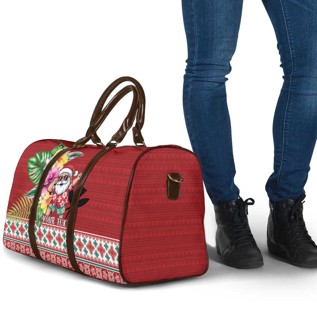 Santa Surf Mele Kalikimaka Personalized Travel Bag Aloha Tropical Christmas Vibes - Polynesian Pride