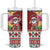 Santa Surf Mele Kalikimaka Personalized Tumbler With Handle Aloha Tropical Christmas Vibes - Polynesian Pride