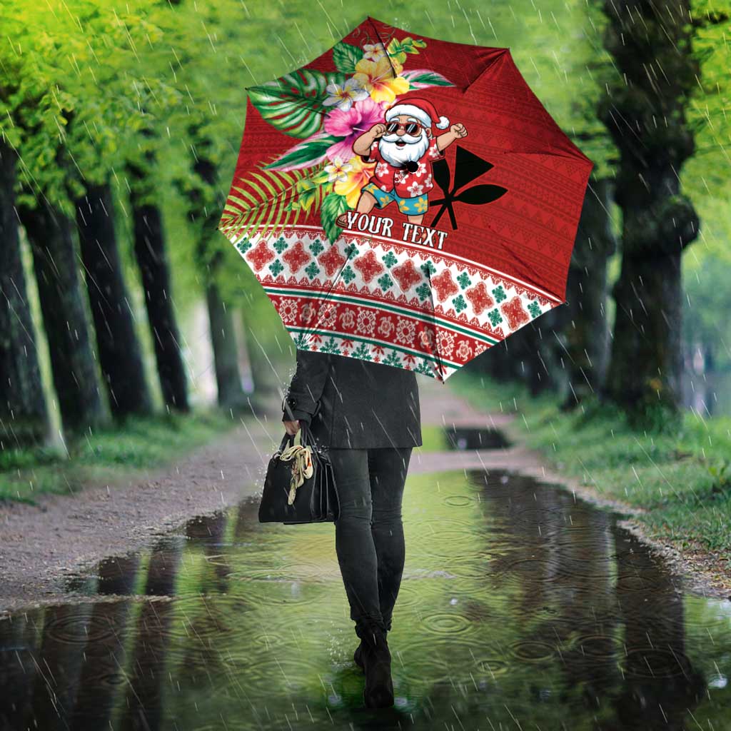 Santa Surf Mele Kalikimaka Personalized Umbrella Aloha Tropical Christmas Vibes - Polynesian Pride