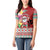 Santa Surf Mele Kalikimaka Personalized Women Polo Shirt Aloha Tropical Christmas Vibes - Polynesian Pride
