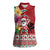 Santa Surf Mele Kalikimaka Personalized Women Sleeveless Polo Shirt Aloha Tropical Christmas Vibes - Polynesian Pride