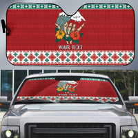 Shaka Sign Skull Mele Kalikimaka Personalized Auto Sun Shade Hawaiian Quilt Pattern - Polynesian Pride