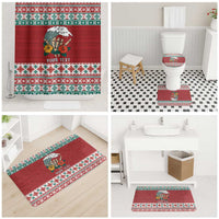 Shaka Sign Skull Mele Kalikimaka Personalized Bathroom Set Hawaiian Quilt Pattern - Polynesian Pride