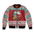 Shaka Sign Skull Mele Kalikimaka Personalized Bomber Jacket Hawaiian Quilt Pattern - Polynesian Pride