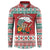 Shaka Sign Skull Mele Kalikimaka Personalized Button Sweatshirt Hawaiian Quilt Pattern - Polynesian Pride