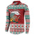 Shaka Sign Skull Mele Kalikimaka Personalized Button Sweatshirt Hawaiian Quilt Pattern - Polynesian Pride