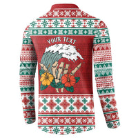 Shaka Sign Skull Mele Kalikimaka Personalized Button Sweatshirt Hawaiian Quilt Pattern - Polynesian Pride