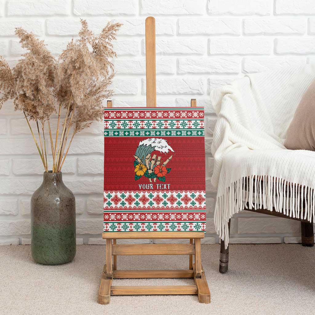 Shaka Sign Skull Mele Kalikimaka Personalized Canvas Wall Art Hawaiian Quilt Pattern - Polynesian Pride