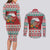 Shaka Sign Skull Mele Kalikimaka Personalized Couples Matching Long Sleeve Bodycon Dress and Long Sleeve Button Shirt Hawaiian Quilt Pattern - Polynesian Pride