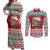 Shaka Sign Skull Mele Kalikimaka Personalized Couples Matching Off Shoulder Maxi Dress and Long Sleeve Button Shirt Hawaiian Quilt Pattern - Polynesian Pride