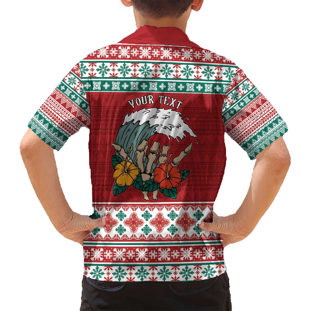 Shaka Sign Skull Mele Kalikimaka Personalized Family Matching Puletasi and Hawaiian Shirt Hawaiian Quilt Pattern - Polynesian Pride