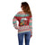 Shaka Sign Skull Mele Kalikimaka Personalized Off Shoulder Sweater Hawaiian Quilt Pattern - Polynesian Pride