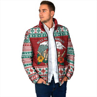 Shaka Sign Skull Mele Kalikimaka Personalized Padded Jacket Hawaiian Quilt Pattern - Polynesian Pride