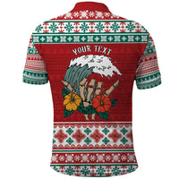 Shaka Sign Skull Mele Kalikimaka Personalized Polo Shirt Hawaiian Quilt Pattern - Polynesian Pride