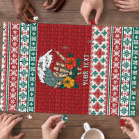 Shaka Sign Skull Mele Kalikimaka Personalized Puzzle Hawaiian Quilt Pattern - Polynesian Pride