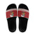 Shaka Sign Skull Mele Kalikimaka Personalized Slide Sandals Hawaiian Quilt Pattern - Polynesian Pride