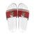 Shaka Sign Skull Mele Kalikimaka Personalized Slide Sandals Hawaiian Quilt Pattern - Polynesian Pride