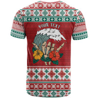 Shaka Sign Skull Mele Kalikimaka Personalized T Shirt Hawaiian Quilt Pattern - Polynesian Pride