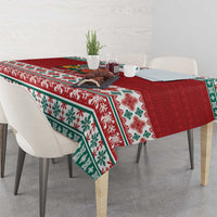 Shaka Sign Skull Mele Kalikimaka Personalized Tablecloth Hawaiian Quilt Pattern - Polynesian Pride