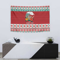 Shaka Sign Skull Mele Kalikimaka Personalized Tapestry Hawaiian Quilt Pattern - Polynesian Pride