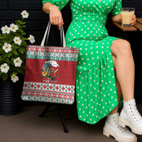 Shaka Sign Skull Mele Kalikimaka Personalized Tote Bag Hawaiian Quilt Pattern - Polynesian Pride