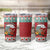Shaka Sign Skull Mele Kalikimaka Personalized Tumbler Cup Hawaiian Quilt Pattern - Polynesian Pride