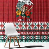 Shaka Sign Skull Mele Kalikimaka Personalized Window Curtain Hawaiian Quilt Pattern - Polynesian Pride