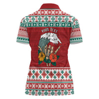 Shaka Sign Skull Mele Kalikimaka Personalized Women Polo Shirt Hawaiian Quilt Pattern - Polynesian Pride