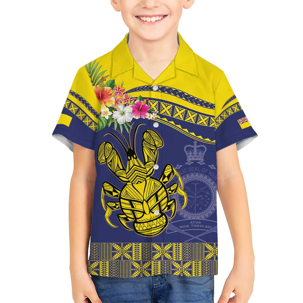 Niue Coconut Crab Family Matching Short Sleeve Bodycon Dress and Hawaiian Shirt Rock of Polynesia