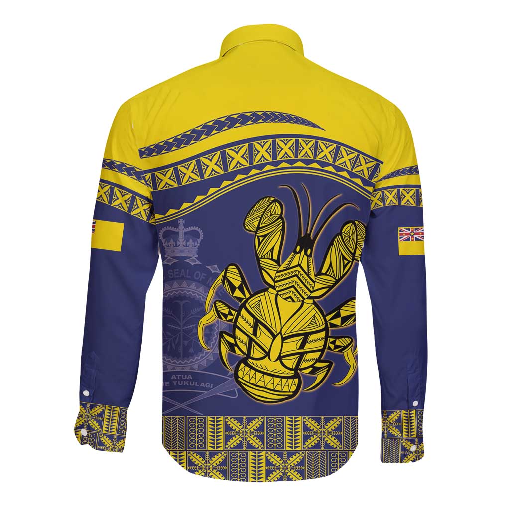 Niue Coconut Crab Long Sleeve Button Shirt Rock of Polynesia