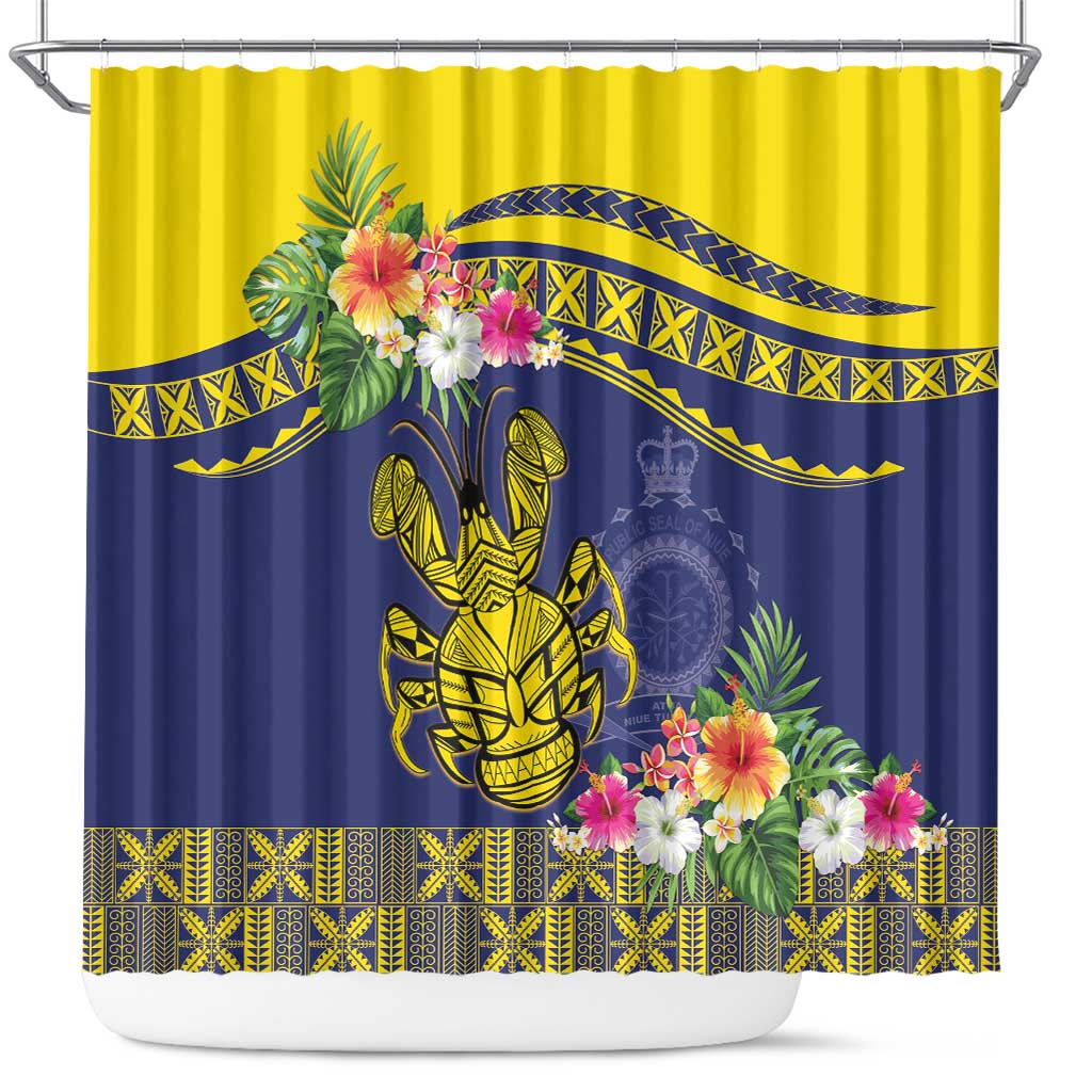 Niue Coconut Crab Shower Curtain Rock of Polynesia LT9 Gold - Polynesian Pride