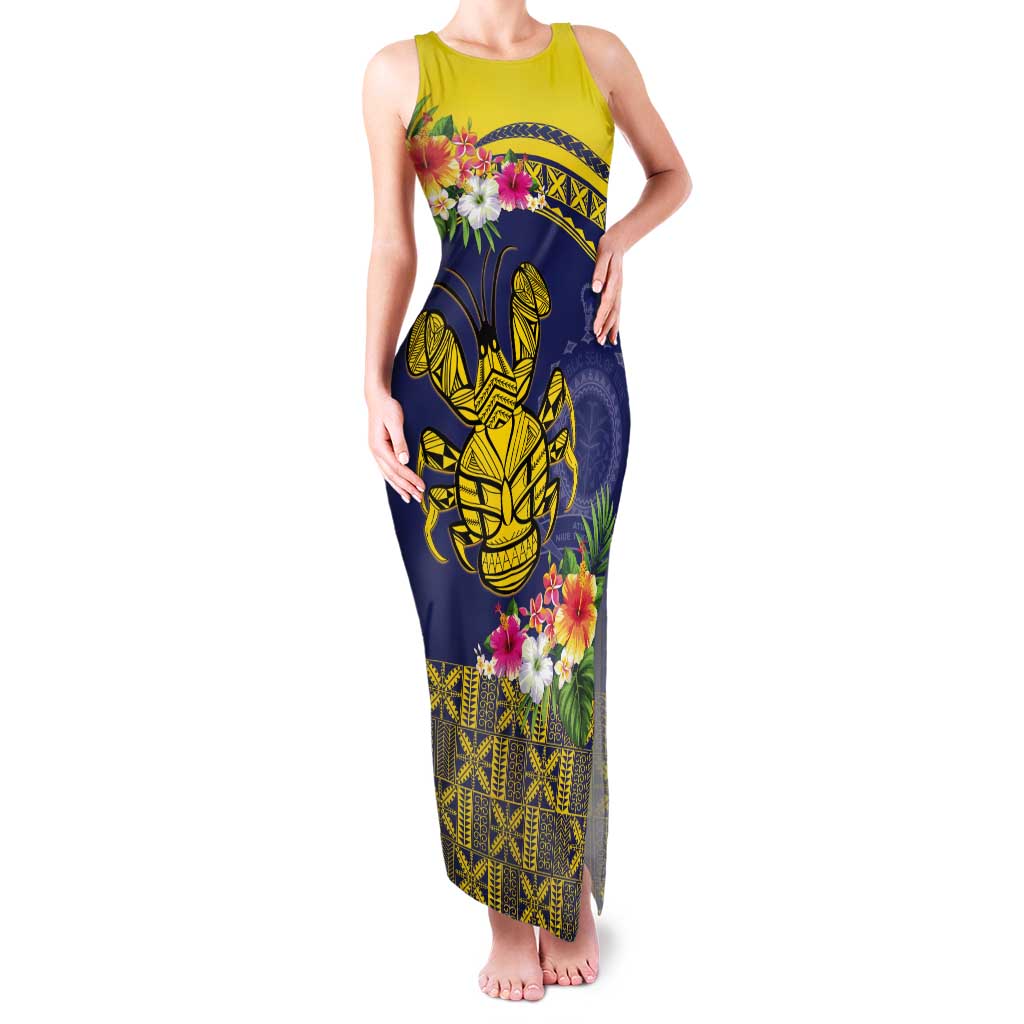 Niue Coconut Crab Tank Maxi Dress Rock of Polynesia LT9 Women Gold - Polynesian Pride