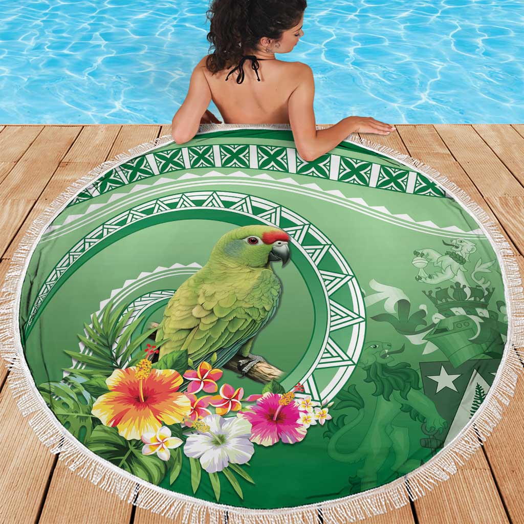Norfolk Parakeet Tropical Beach Blanket Norfolk Island Tribal Pattern