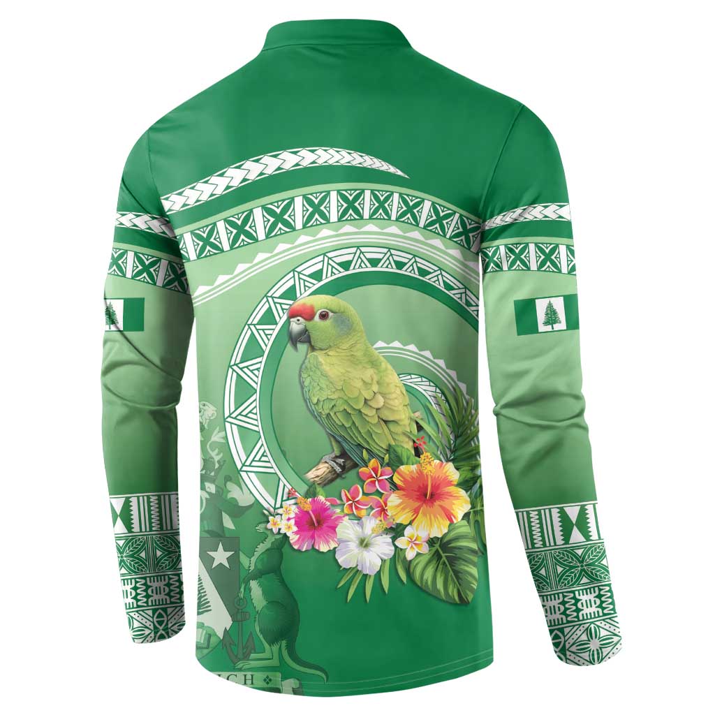 Norfolk Parakeet Tropical Button Sweatshirt Norfolk Island Tribal Pattern
