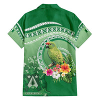 Norfolk Parakeet Tropical Family Matching Short Sleeve Bodycon Dress and Hawaiian Shirt Norfolk Island Tribal Pattern LT9 - Polynesian Pride