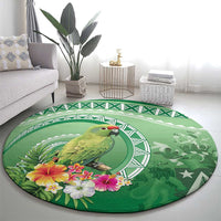 Norfolk Parakeet Tropical Round Carpet Norfolk Island Tribal Pattern