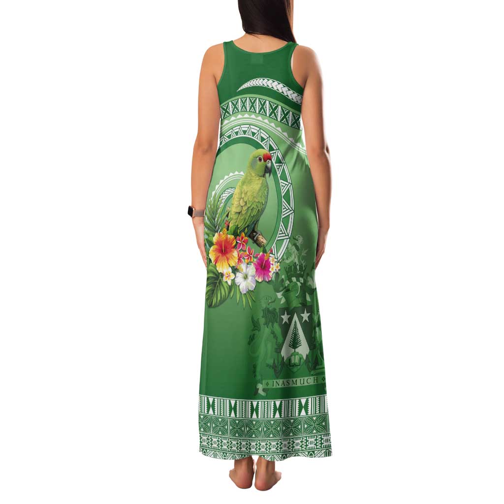 Norfolk Parakeet Tropical Tank Maxi Dress Norfolk Island Tribal Pattern